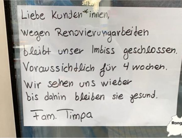 Pommesbude Post Renovierungsarbeiten an der kleinen Pommesbude