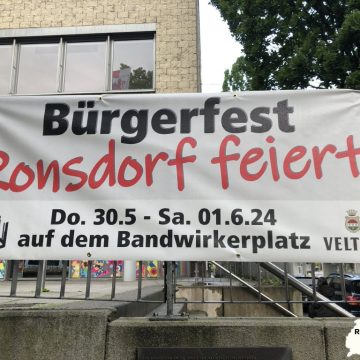 Aufbau Bürgerfest 2024 auf dem Bandwirkerplatz in Ronsdorf