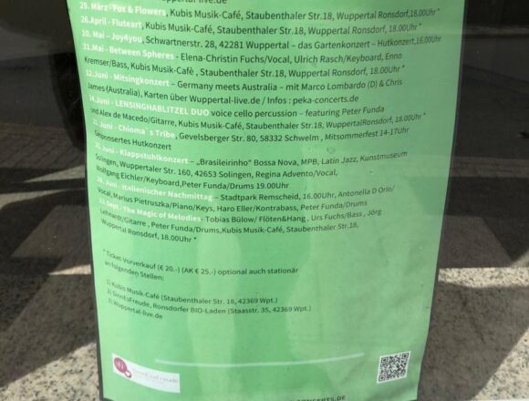 PE & KA Sunday Afternoon Concerts 2026 in Kubis Musik-Café in Ronsdorf