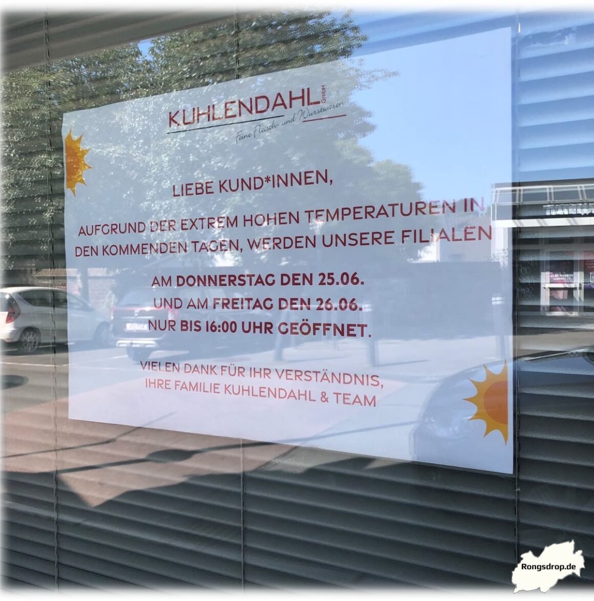 Hitze in Ronsdorf: Läden schließen eher